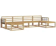 Lauko sofos komplektas 6 pcs Balta Kietos akacijos mediena