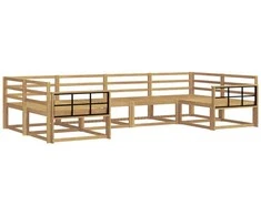 Lauko sofos komplektas 6 pcs Balta Kietos akacijos mediena