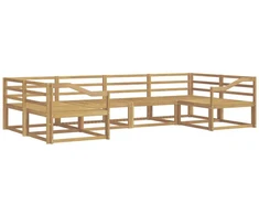 Lauko sofos komplektas 6 pcs Balta Kietos akacijos mediena