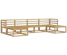Lauko sofos komplektas 6 pcs Balta Kietos akacijos mediena