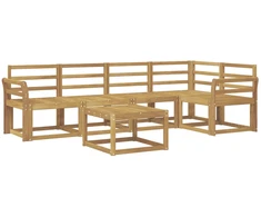 Lauko sofos komplektas 6 pcs Balta Kietos akacijos mediena