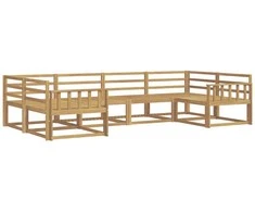 Lauko sofos komplektas 6 pcs Balta Kietos akacijos mediena
