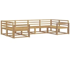 Lauko sofos komplektas 6 pcs Balta Kietos akacijos mediena