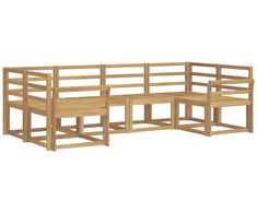 Lauko sofos komplektas 6 pcs Balta Kietos akacijos mediena