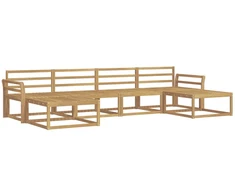 Lauko sofos komplektas 6 pcs Balta Kietos akacijos mediena