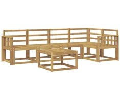 Lauko sofos komplektas 6 pcs Balta Kietos akacijos mediena