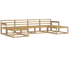 Lauko sofos komplektas 6 pcs Balta Kietos akacijos mediena