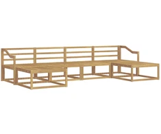 Lauko sofos komplektas 6 pcs Balta Kietos akacijos mediena