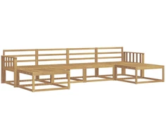 Lauko sofos komplektas 6 pcs Balta Kietos akacijos mediena