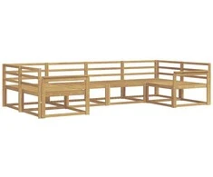 Lauko sofos komplektas 6 pcs Balta Kietos akacijos mediena