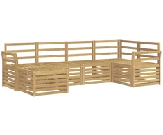 Lauko sofos komplektas 6 pcs Balta Poliesteris