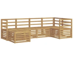 Lauko sofos komplektas 6 pcs Balta Poliesteris