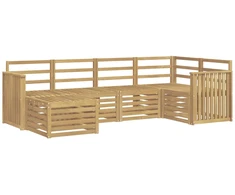 Lauko sofos komplektas 6 pcs Balta Poliesteris