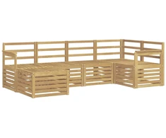 Lauko sofos komplektas 6 pcs Balta Poliesteris