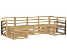 Lauko sofos komplektas 6 pcs Balta Poliesteris