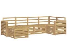 Lauko sofos komplektas 6 pcs Balta Poliesteris