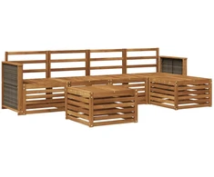 Lauko sofos komplektas 6 pcs Natūrali