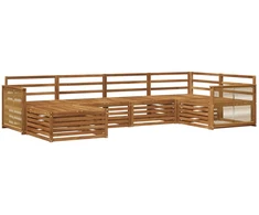 Lauko sofos komplektas 6 pcs Natūrali