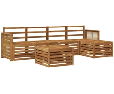 Lauko sofos komplektas 6 pcs Natūrali