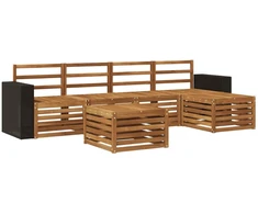 Lauko sofos komplektas 6 pcs Natūrali