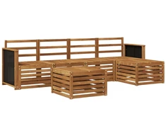 Lauko sofos komplektas 6 pcs Natūrali
