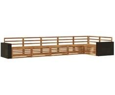 Lauko sofos komplektas 6 pcs Natūrali 402 x 172,5 x 73 cm