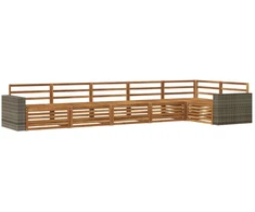 Lauko sofos komplektas 6 pcs Natūrali 402 x 172,5 x 73 cm