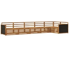 Lauko sofos komplektas 6 pcs Natūrali 406 x 168,5 x 73 cm