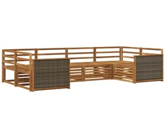Lauko sofos komplektas 6 pcs Natūrali