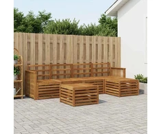 Lauko sofos komplektas 6 pcs Natūrali