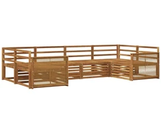 Lauko sofos komplektas 6 pcs Natūrali