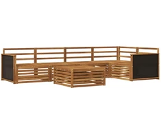 Lauko sofos komplektas 6 pcs Natūrali 79 x 79 x 37 cm
