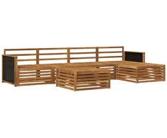 Lauko sofos komplektas 6 pcs Natūrali 79 x 79 x 37 cm