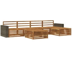 Lauko sofos komplektas 6 pcs Natūrali 79 x 79 x 37 cm