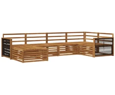 Lauko sofos komplektas 6 pcs Natūrali