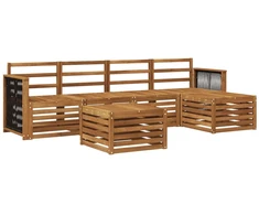 Lauko sofos komplektas 6 pcs Natūrali