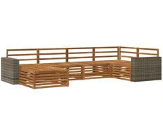 Lauko sofos komplektas 6 pcs Natūrali