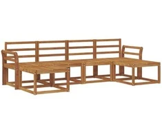 Lauko sofos komplektas 6 pcs Natūrali Apdirbta mediena