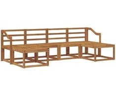 Lauko sofos komplektas 6 pcs Natūrali Apdirbta mediena