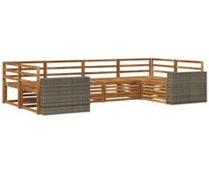Lauko sofos komplektas 6 pcs Natūrali