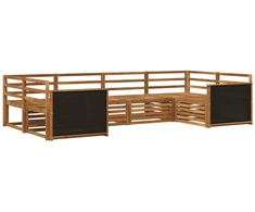Lauko sofos komplektas 6 pcs Natūrali