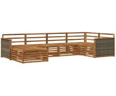 Lauko sofos komplektas 6 pcs Natūrali
