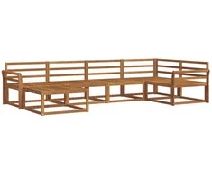 Lauko sofos komplektas 6 pcs Natūrali Kietos akacijos mediena
