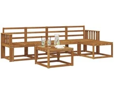 Lauko sofos komplektas 6 pcs Natūrali