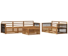 Lauko sofos komplektas 6 pcs Natūrali Kietos akacijos mediena