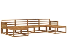 Lauko sofos komplektas 6 pcs Natūrali Kietos akacijos mediena