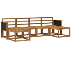 Lauko sofos komplektas 6 pcs Natūrali Kietos akacijos mediena