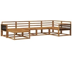 Lauko sofos komplektas 6 pcs Natūrali Kietos akacijos mediena