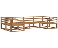 Lauko sofos komplektas 6 pcs Natūrali Kietos akacijos mediena
