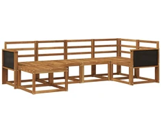 Lauko sofos komplektas 6 pcs Natūrali Kietos akacijos mediena